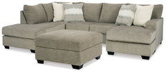 Diamond Furniture - Ashley Furniture - Creswell 2-Piece Sectional with Chaise and Ottoman - 2-Piece Sectional with Chaise and Ottoman / Linen - 15305U2