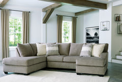 Diamond Furniture - Ashley Furniture - Creswell 2-Piece Sectional with Chaise - RAF 2-Piece Sectional with Chaise / Stone - 15305S2