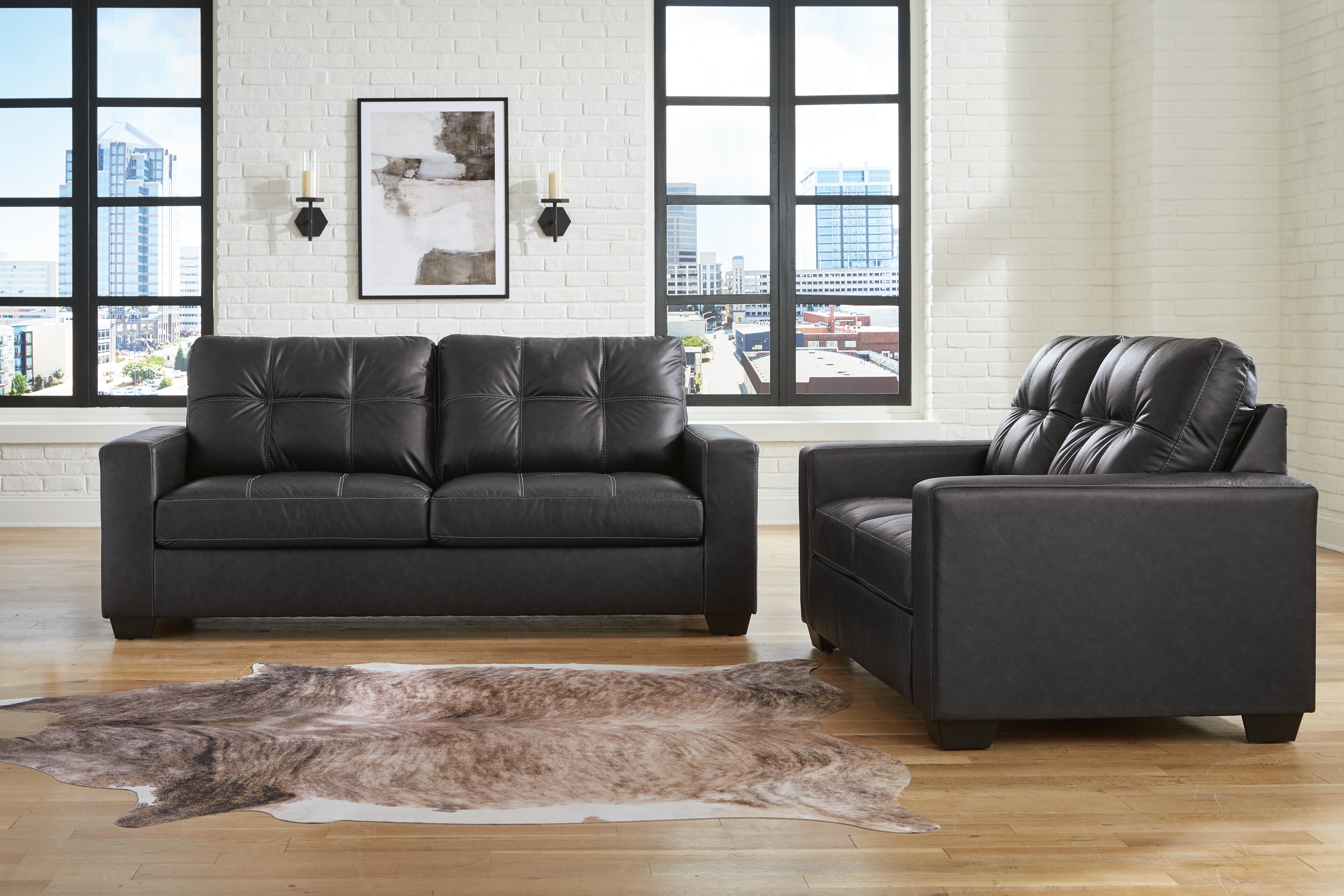 Diamond Furniture - Ashley Furniture - Barlin Mills Sofa and Loveseat - Sofa and Loveseat / Carbon - 17004U1