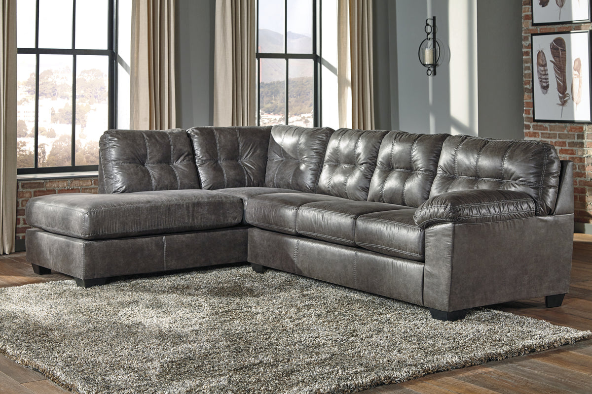 Diamond Furniture - Ashley Furniture - Fallston Sectional - RAF 2-Piece Sectional with Chaise / Slate - 17221S1