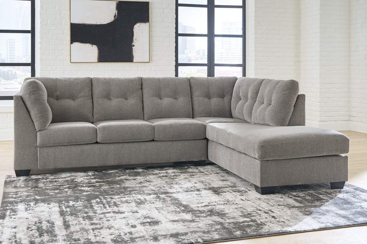 Diamond Furniture - Ashley Furniture - Lanelly Sectional - LAF 2-Piece Sectional with Chaise / Alloy - 17504S1