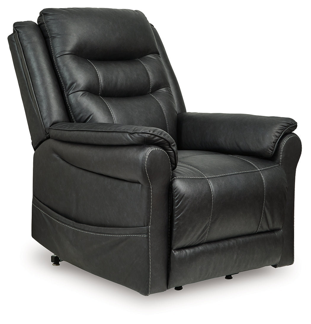 Diamond Furniture - Ashley Furniture - Oatman Living Room - Power Lift Recliner / Carbon - 1800512