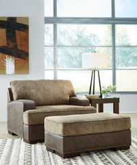 Diamond Furniture - Ashley Furniture - Alesbury Oversized Chair and Ottoman - Oversized Chair and Ottoman - 18704U3