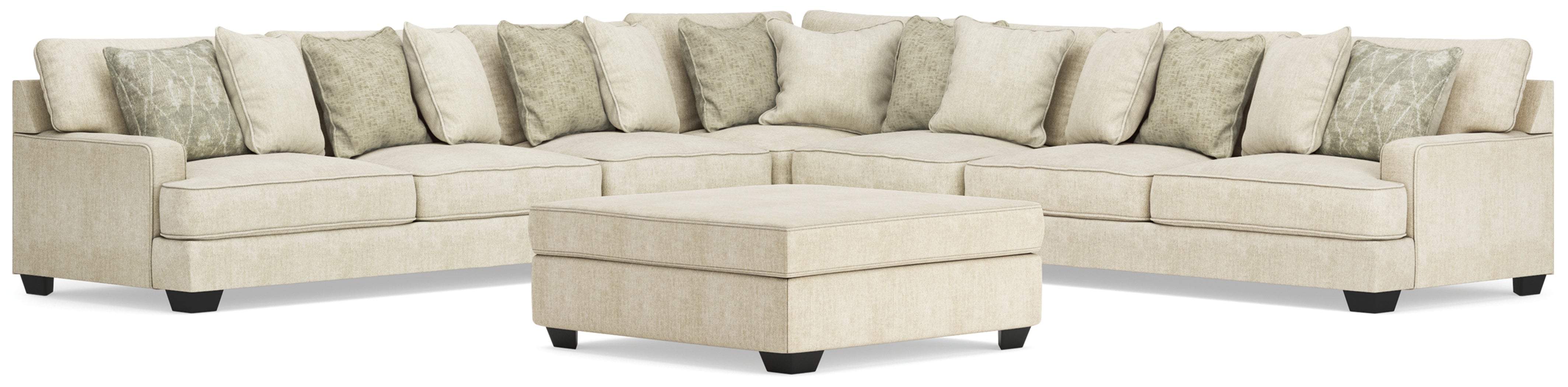 Diamond Furniture - Ashley Furniture - Rawcliffe 5-Piece Sectional and Oversized Ottoman - 5-Piece Sectional and Oversized Ottoman - 19604U4