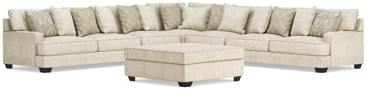 Diamond Furniture - Ashley Furniture - Rawcliffe 5-Piece Sectional and Oversized Ottoman - 5-Piece Sectional and Oversized Ottoman - 19604U4