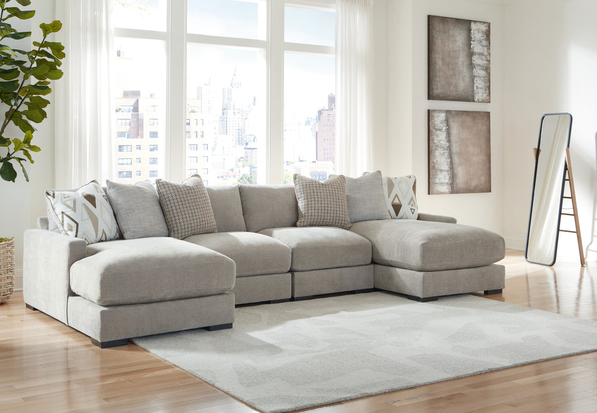 Diamond Furniture - Ashley Furniture - Aslan Court 4-Piece Sofa Pit Sectional - RAF 4-Piece Sofa Pit Sectional - 20305S5