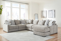 Diamond Furniture - Ashley Furniture - Aslan Court Sectional - RAF 6-Piece Sectional with Chaise / Flax - 20305S8