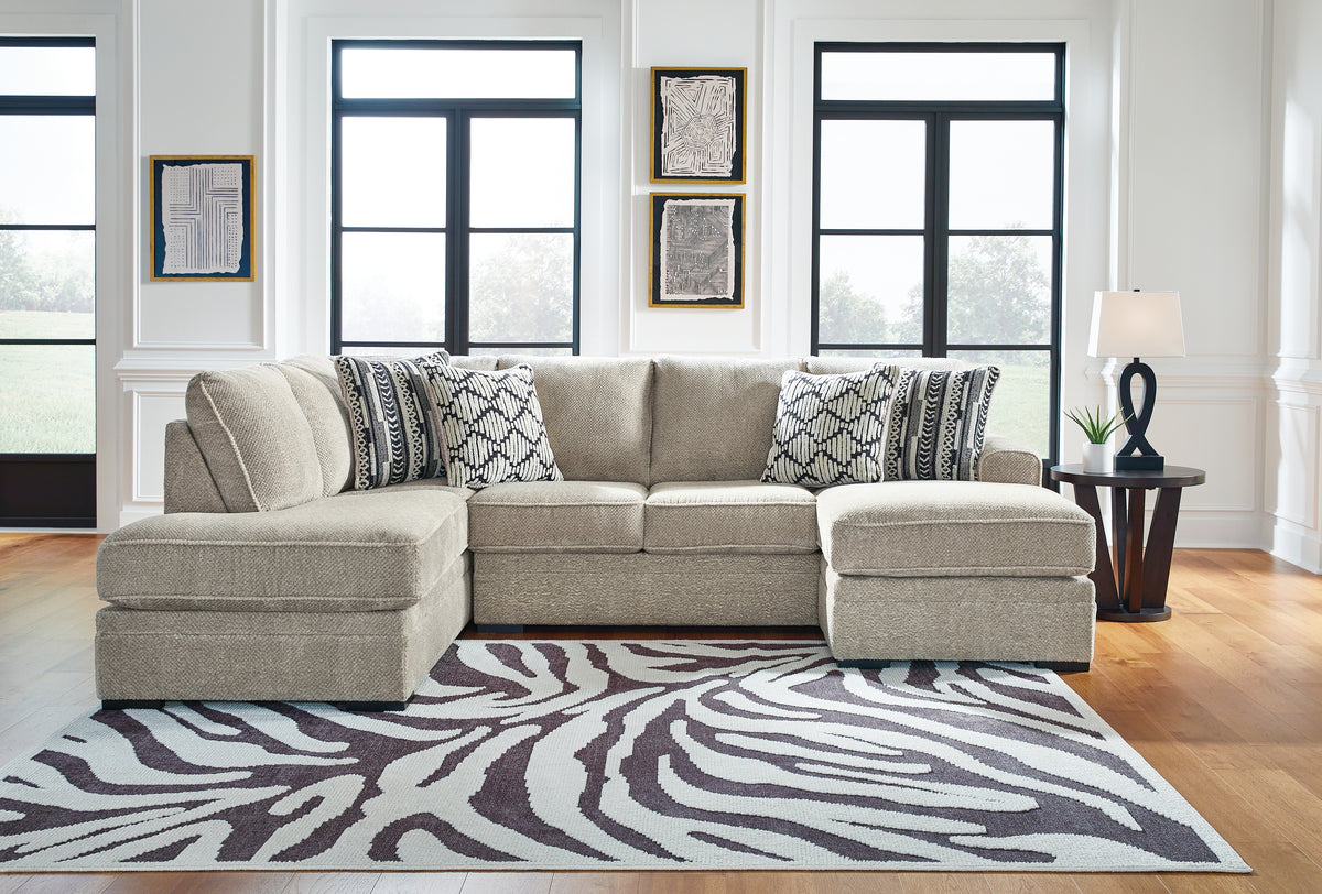 Diamond Furniture - Ashley Furniture - Calnita 2-Piece Sectional with Chaise - RAF 2-Piece Sectional with Chaise / Sisal - 20502S2