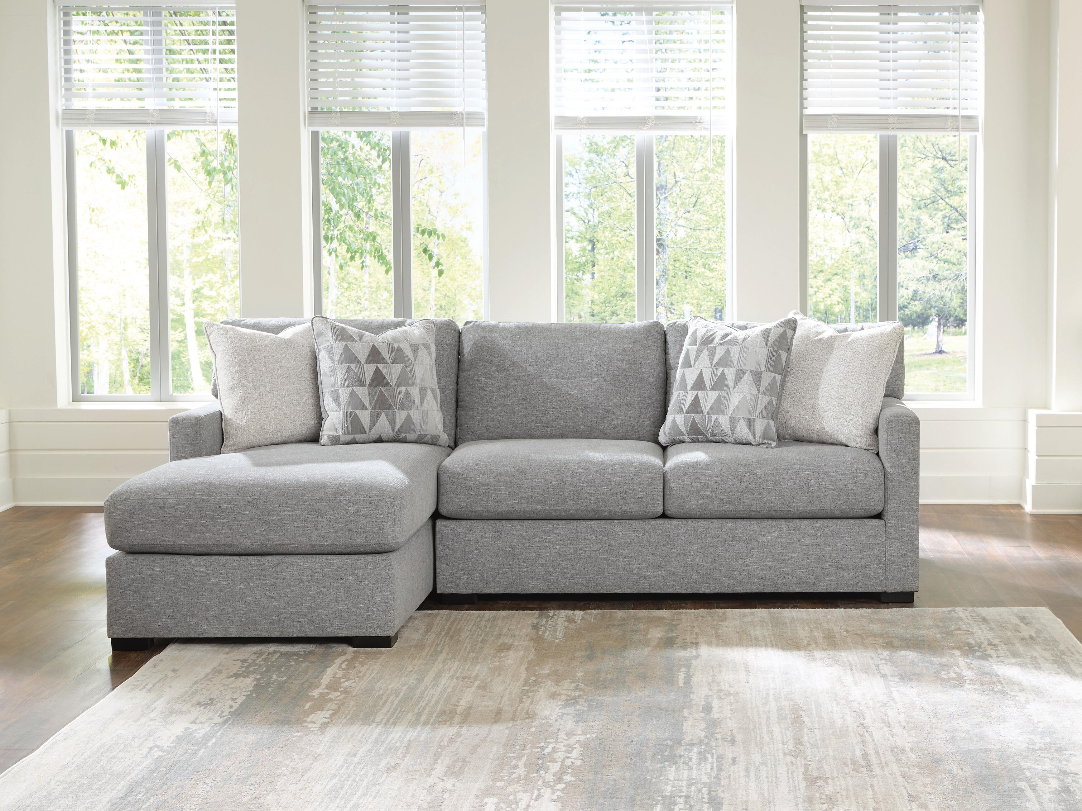 Diamond Furniture - Ashley Furniture - UrbanCrest 2-Piece Sectional with Chaise - RAF 2-Piece Sectional with Chaise / Pewter - PC20804S2