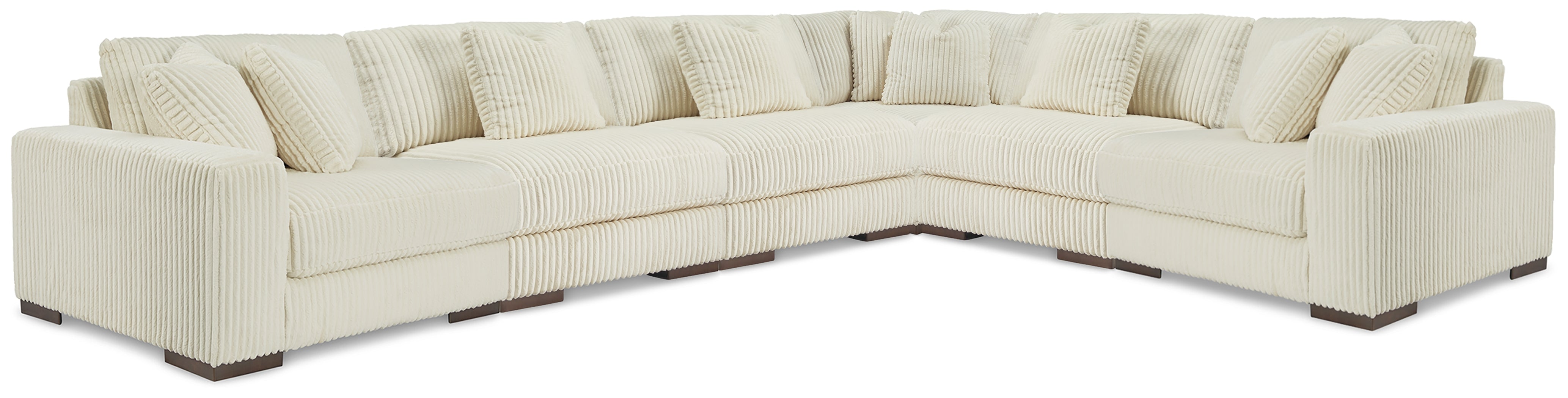 Diamond Furniture - Ashley Furniture - Lindyn Sectional - RAF 6-Piece Sectional / Ivory - 21104S20