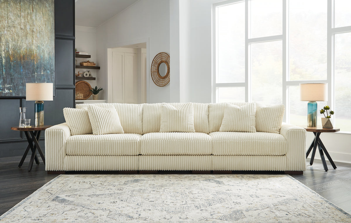 Diamond Furniture - Ashley Furniture - Lindyn 3-Piece Sectional Sofa - RAF 3-Piece Sectional Sofa / Ivory - 21104S14