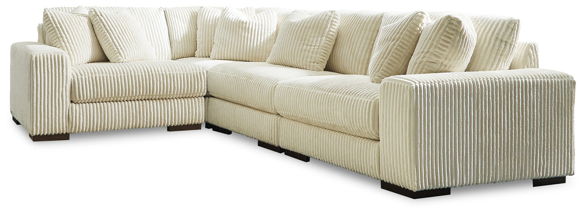 Diamond Furniture - Ashley Furniture - Lindyn 4-Piece Sectional - RAF 4-Piece Sectional / Ivory - 21104S8