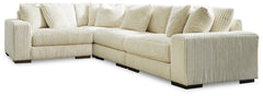 Diamond Furniture - Ashley Furniture - Lindyn 4-Piece Sectional - RAF 4-Piece Sectional / Ivory - 21104S8
