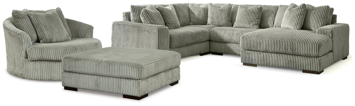 Diamond Furniture - Ashley Furniture - Lindyn 4-Piece Sectional, Chair and Ottoman - 4-Piece Sectional, Chair and Ottoman - 21105U11