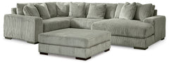 Diamond Furniture - Ashley Furniture - Lindyn 4-Piece Sectional with Chaise and Oversized Accent Ottoman - 4-Piece Sectional with Chaise and Oversized Accent Ottoman - 21105U12