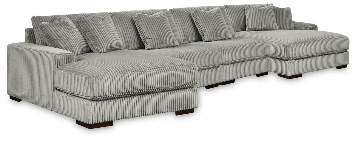 Diamond Furniture - Ashley Furniture - Lindyn 4-Piece Sectional with Double Chaise - 4-Piece Sectional with Double Chaise - 21105S20