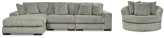 Diamond Furniture - Ashley Furniture - Lindyn 3-Piece Sectional and Oversized Swivel Accent Chair - 3-Piece Sectional and Oversized Swivel Accent Chair - 21105U6