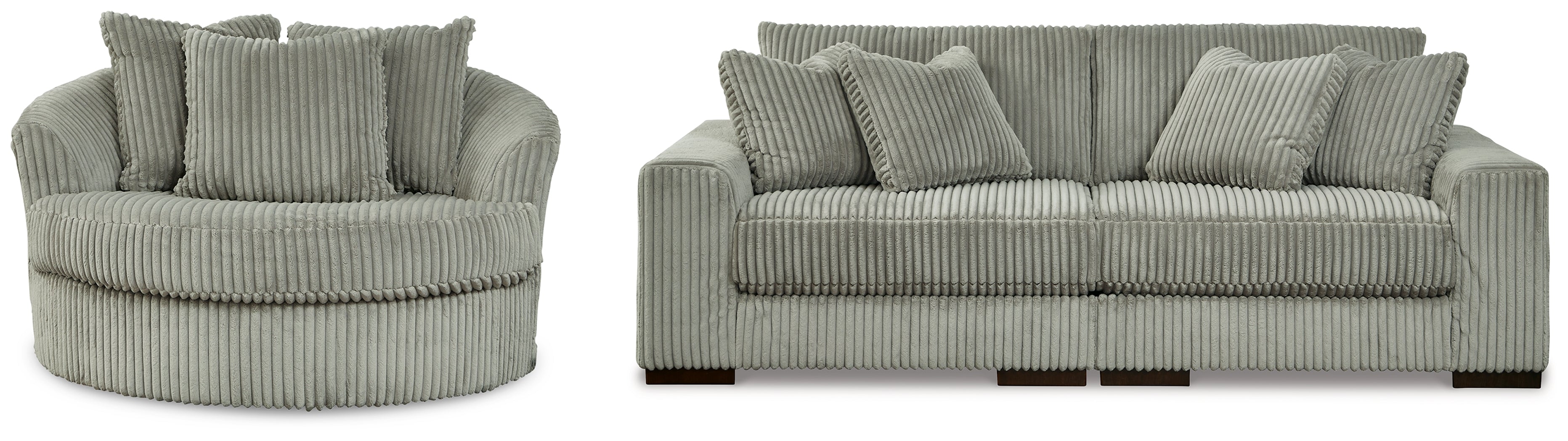 Diamond Furniture - Ashley Furniture - Lindyn 2-Piece Sectional Sofa and Oversized Swivel Accent Chair - 2-Piece Sectional Sofa and Oversized Swivel Accent Chair - 21105U3