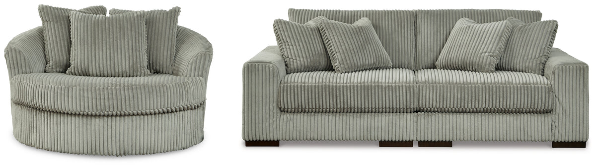 Diamond Furniture - Ashley Furniture - Lindyn 2-Piece Sectional Sofa and Oversized Swivel Accent Chair - 2-Piece Sectional Sofa and Oversized Swivel Accent Chair - 21105U3