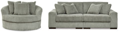Diamond Furniture - Ashley Furniture - Lindyn 2-Piece Sectional Sofa and Oversized Swivel Accent Chair - 2-Piece Sectional Sofa and Oversized Swivel Accent Chair - 21105U3