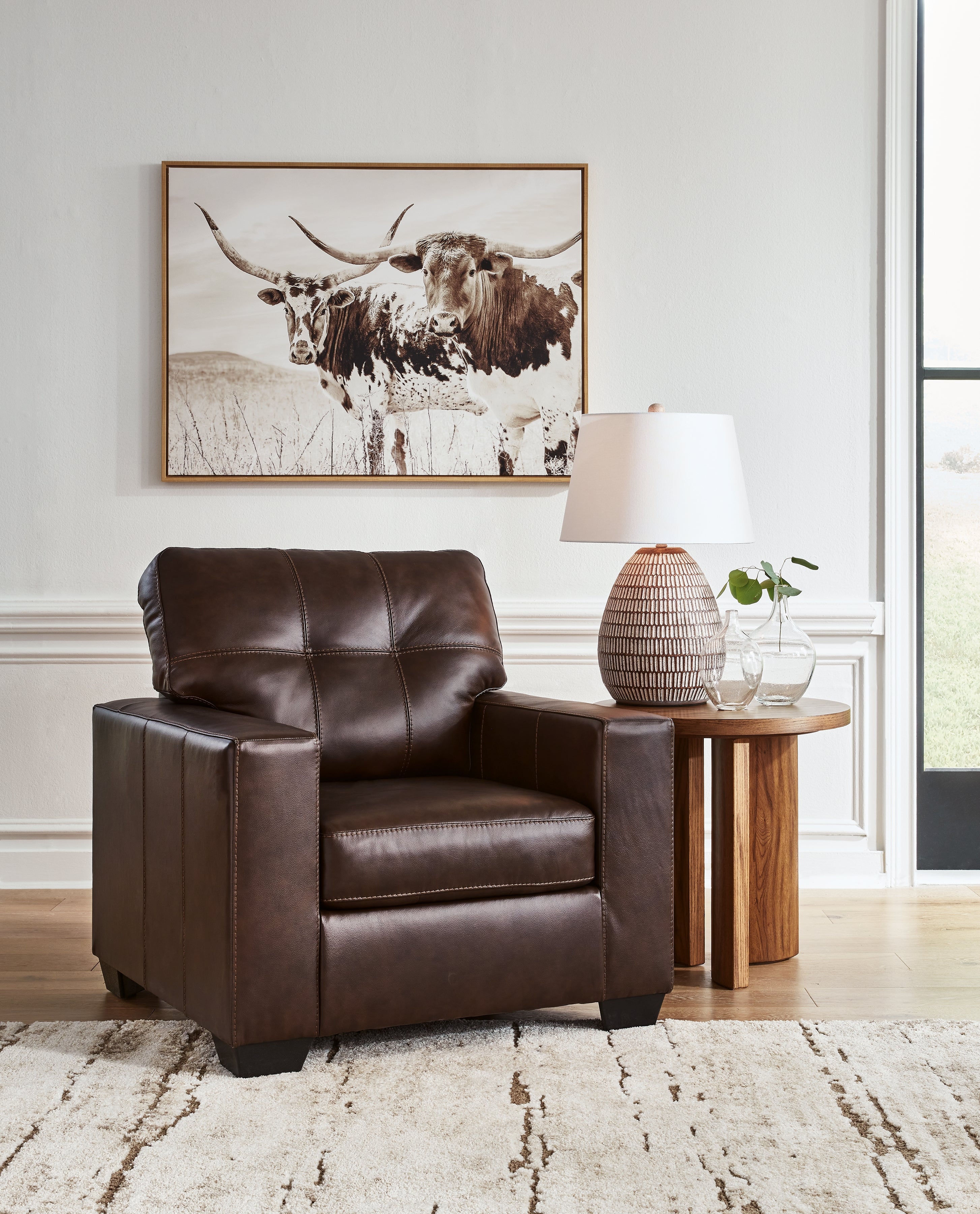 Diamond Furniture - Ashley Furniture - Santorine Living Room - Chair / Dark Brown - 2170620