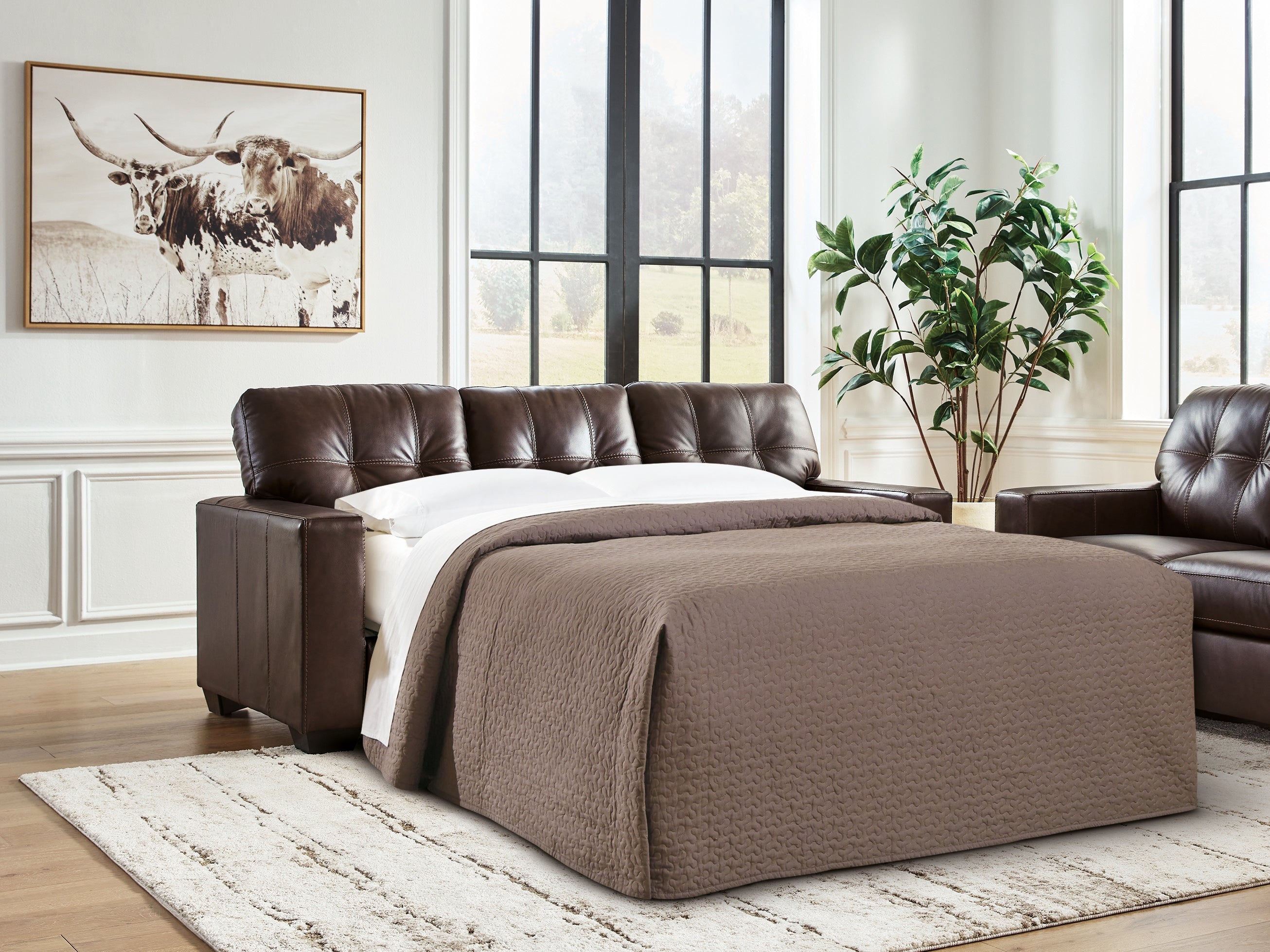 Diamond Furniture - Ashley Furniture - Santorine Living Room - Ottoman / Bone - 2170814