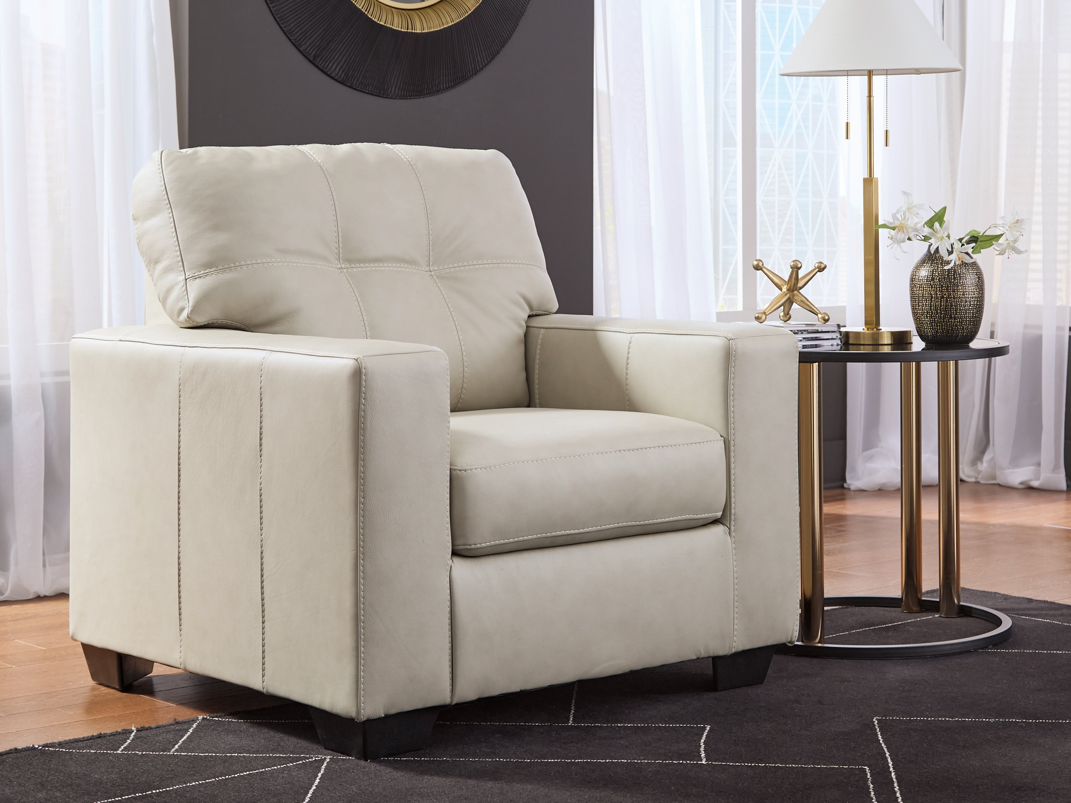 Diamond Furniture - Ashley Furniture - Santorine Living Room - Chair / Bone - 2170820