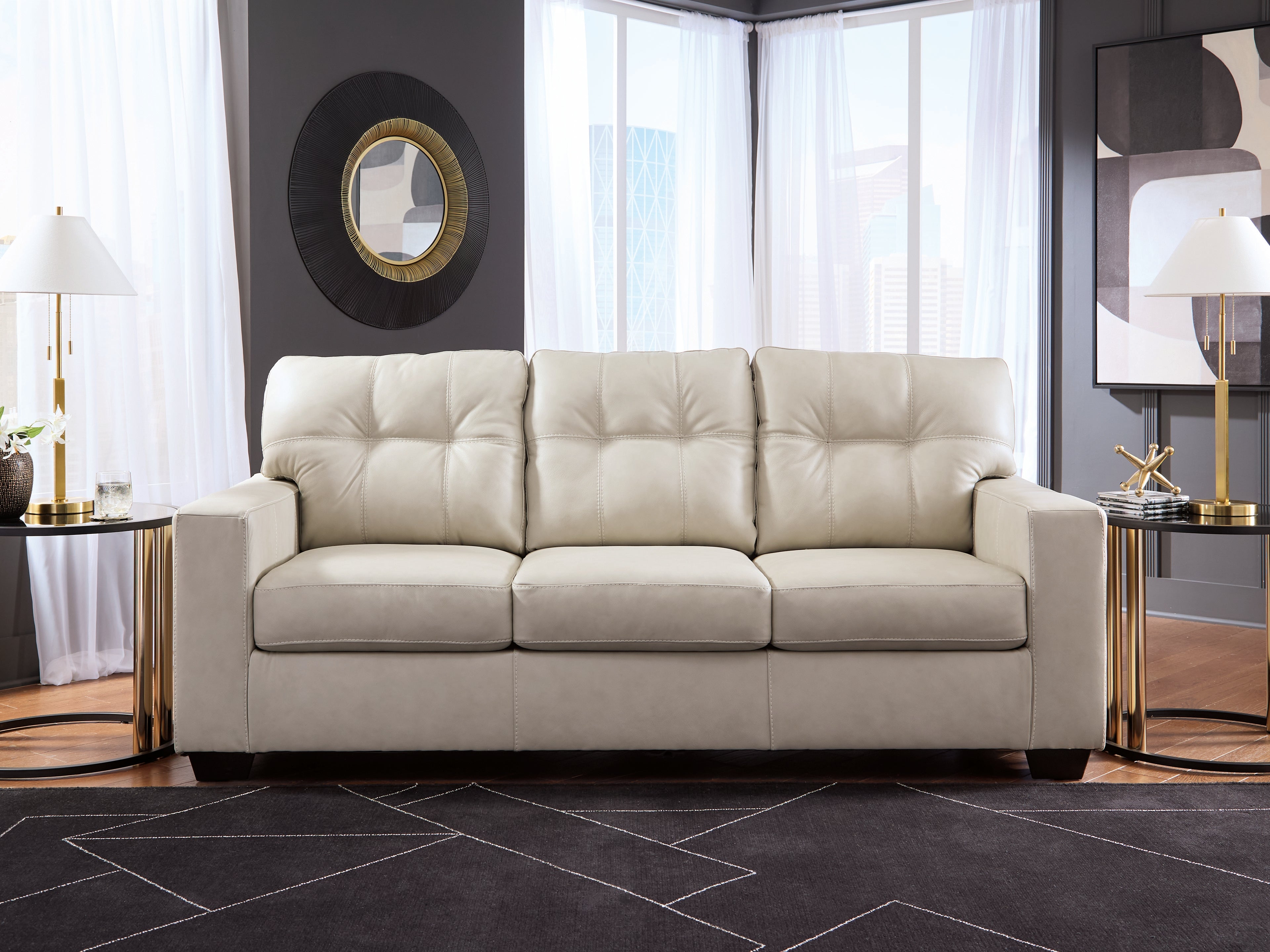Diamond Furniture - Ashley Furniture - Santorine Living Room - Sofa / Bone - 2170838