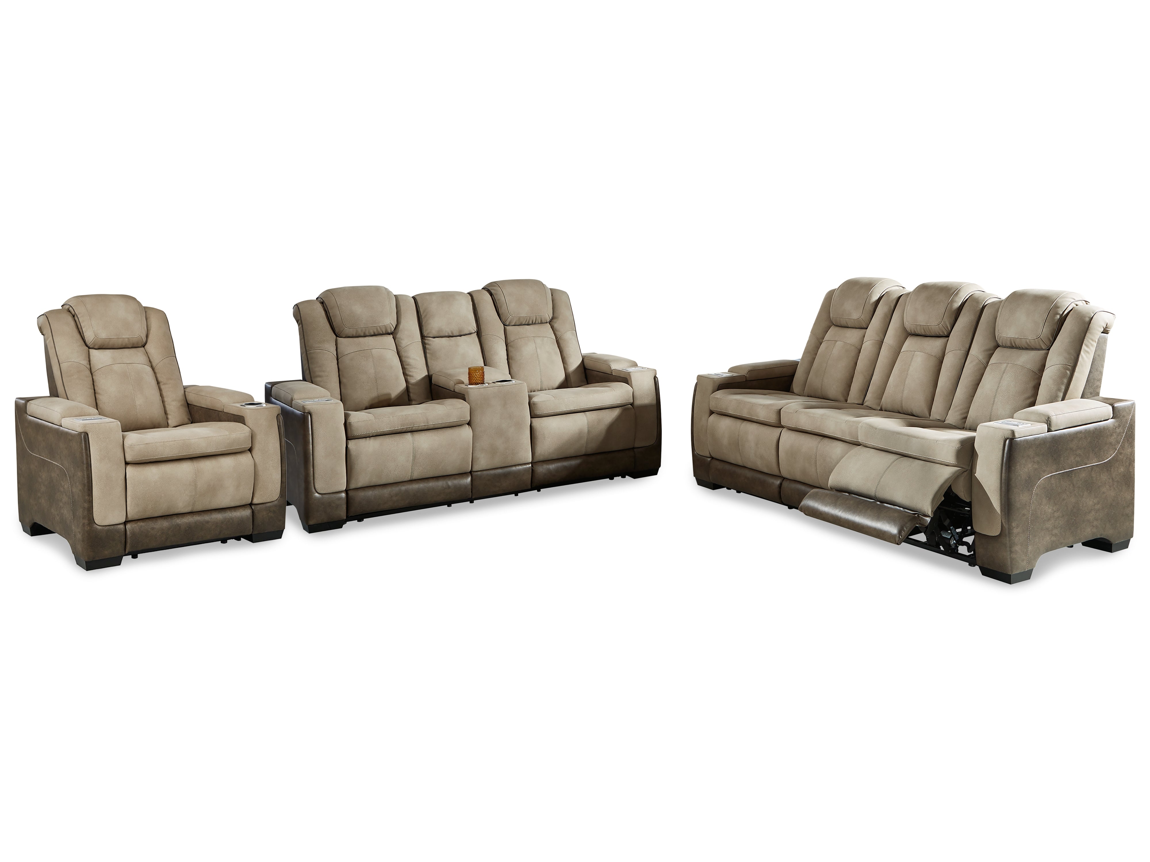 Diamond Furniture - Ashley Furniture - Next-Gen DuraPella Power Reclining Sofa - Power Reclining Sofa, Loveseat and Recliner / Sand - 22003U2