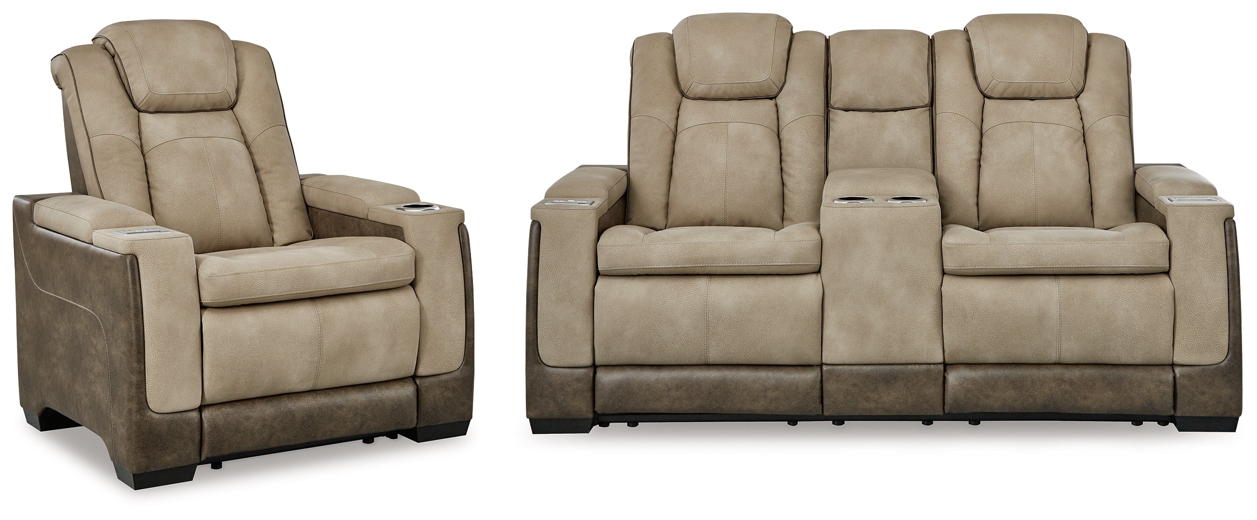 Diamond Furniture - Ashley Furniture - Next-Gen DuraPella Power Reclining Loveseat and Power Recliner - Power Reclining Loveseat and Power Recliner - 22003U3