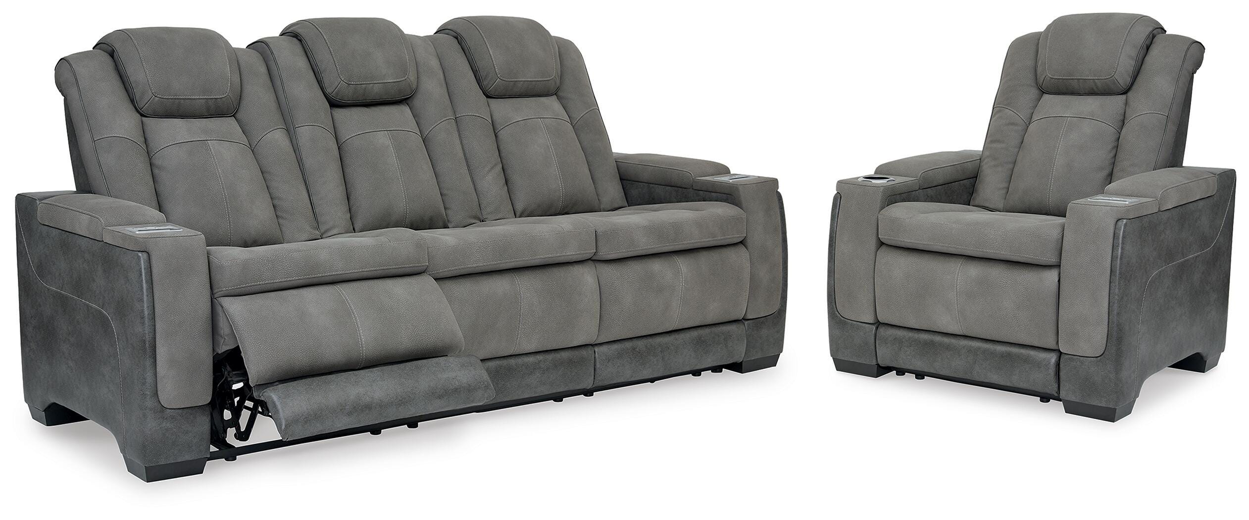 Diamond Furniture - Ashley Furniture - Next-Gen Durapella Power Reclining Sofa and Power Recliner - Power Reclining Sofa and Power Recliner - 22004U3