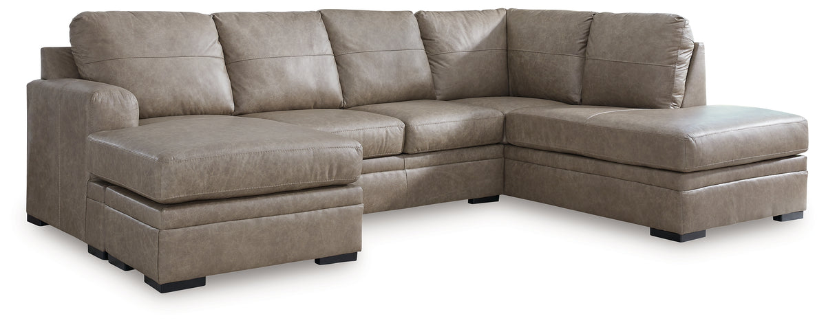 Diamond Furniture - Ashley Furniture - Amuleto Sectional - RAF 2-Piece Sectional with Chaise / Desert - 22405S2