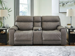 Diamond Furniture - Ashley Furniture - Starbot Sectional - 3-Piece Power Reclining Sectional Loveseat with Console / Fossil - 23501S2