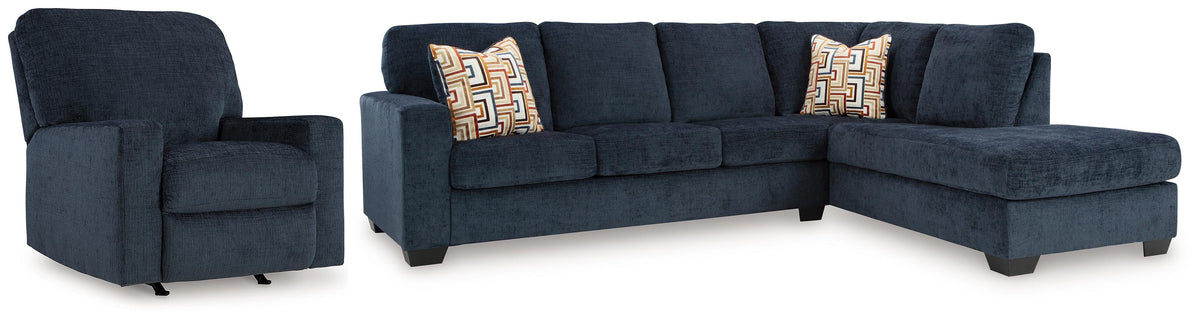 Diamond Furniture - Ashley Furniture - Aviemore 2-Piece Sectional and Recliner - 2-Piece Sectional and Recliner - 24303U6