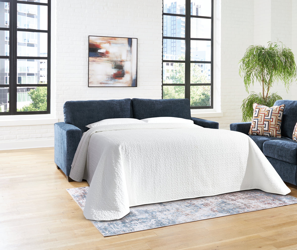 Diamond Furniture - Ashley Furniture - Aviemore Living Room - Oversized Accent Ottoman / Ink - 2430308
