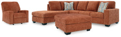 Diamond Furniture - Ashley Furniture - Aviemore 2-Piece Sectional with Chaise, Recliner and Ottoman - 2-Piece Sectional with Chaise, Recliner and Ottoman - 24304U3