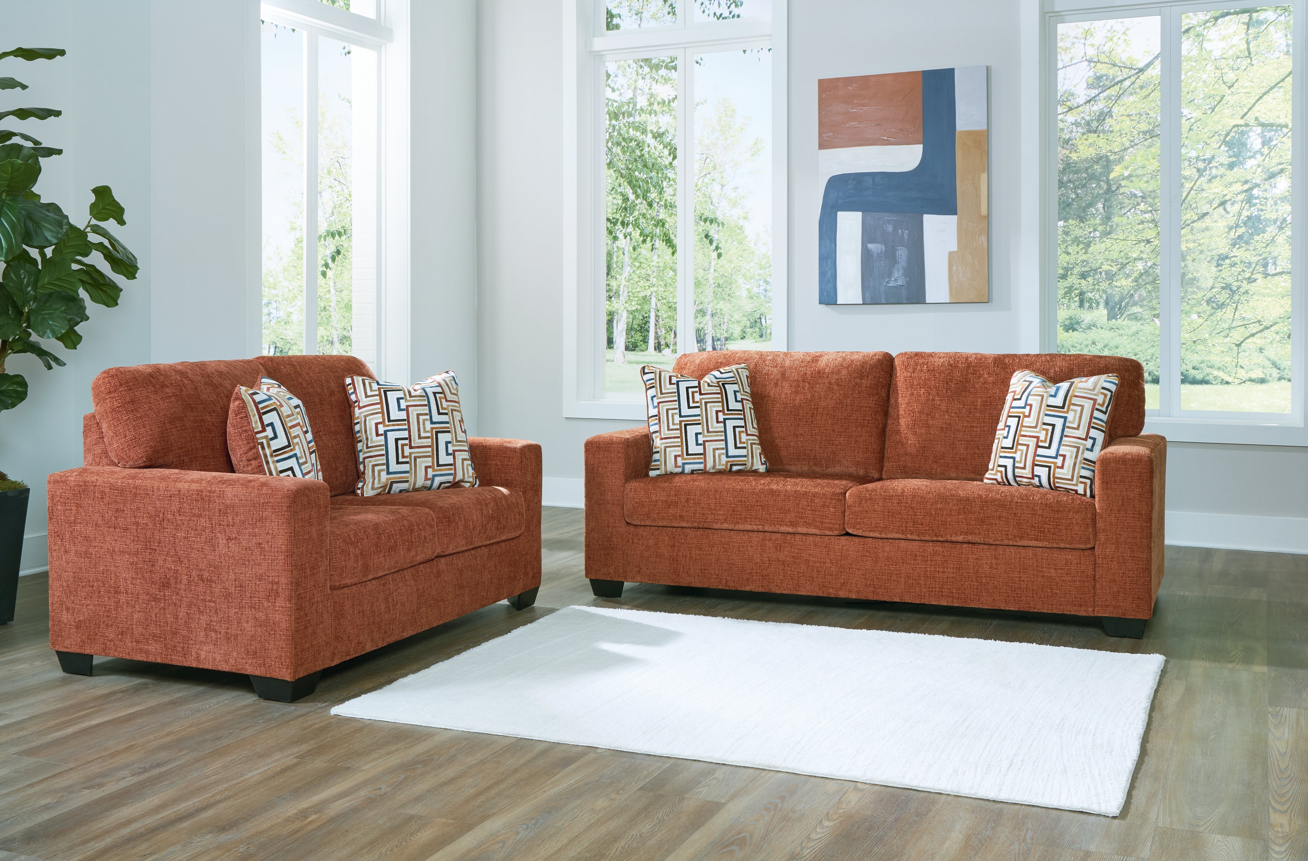 Diamond Furniture - Ashley Furniture - Aviemore Sofa and Loveseat - Sofa and Loveseat / Spice - 24304U1