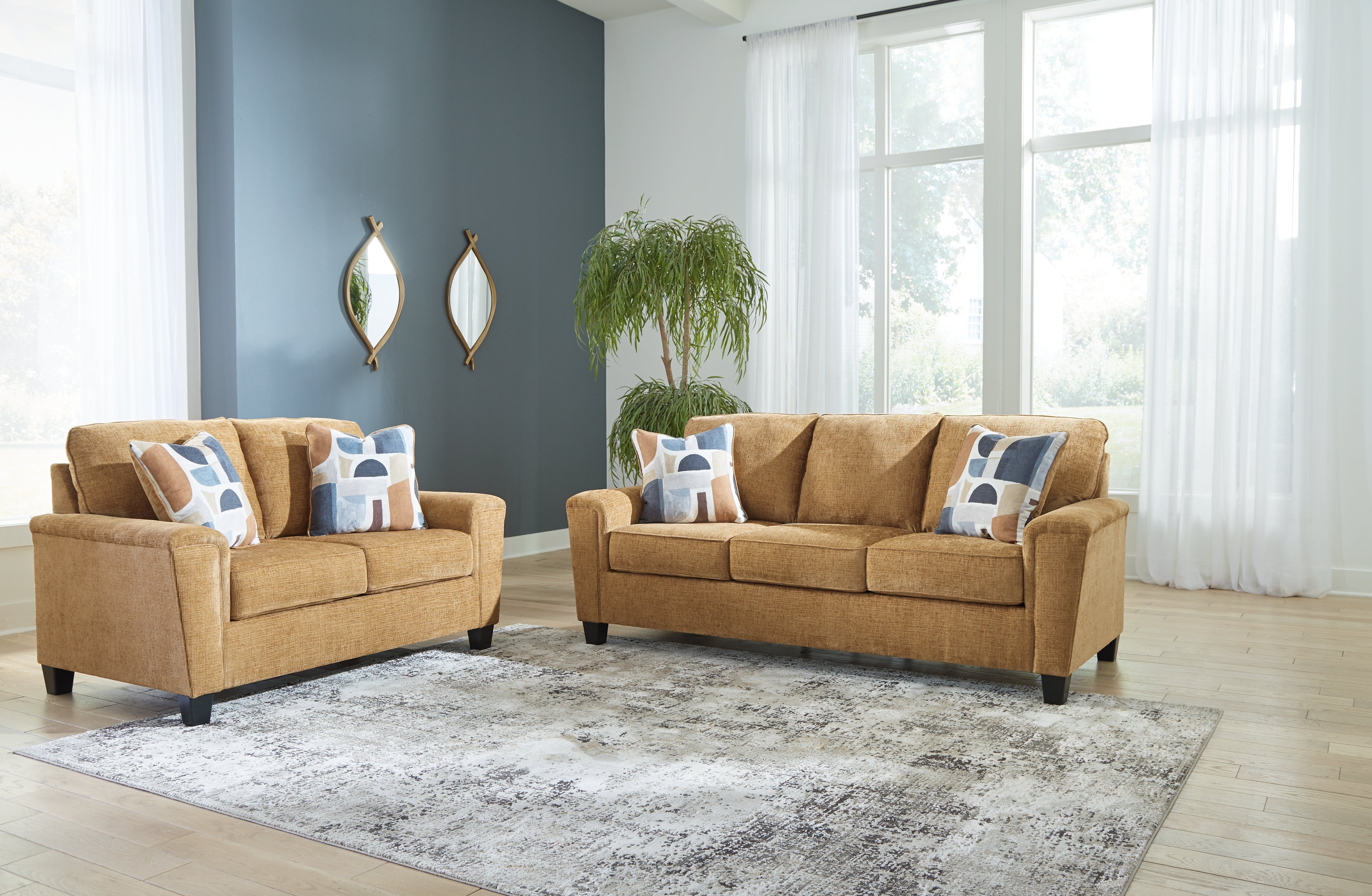 Diamond Furniture - Ashley Furniture - Erinslane Sofa and Loveseat - Sofa and Loveseat / Honey - 25207U1