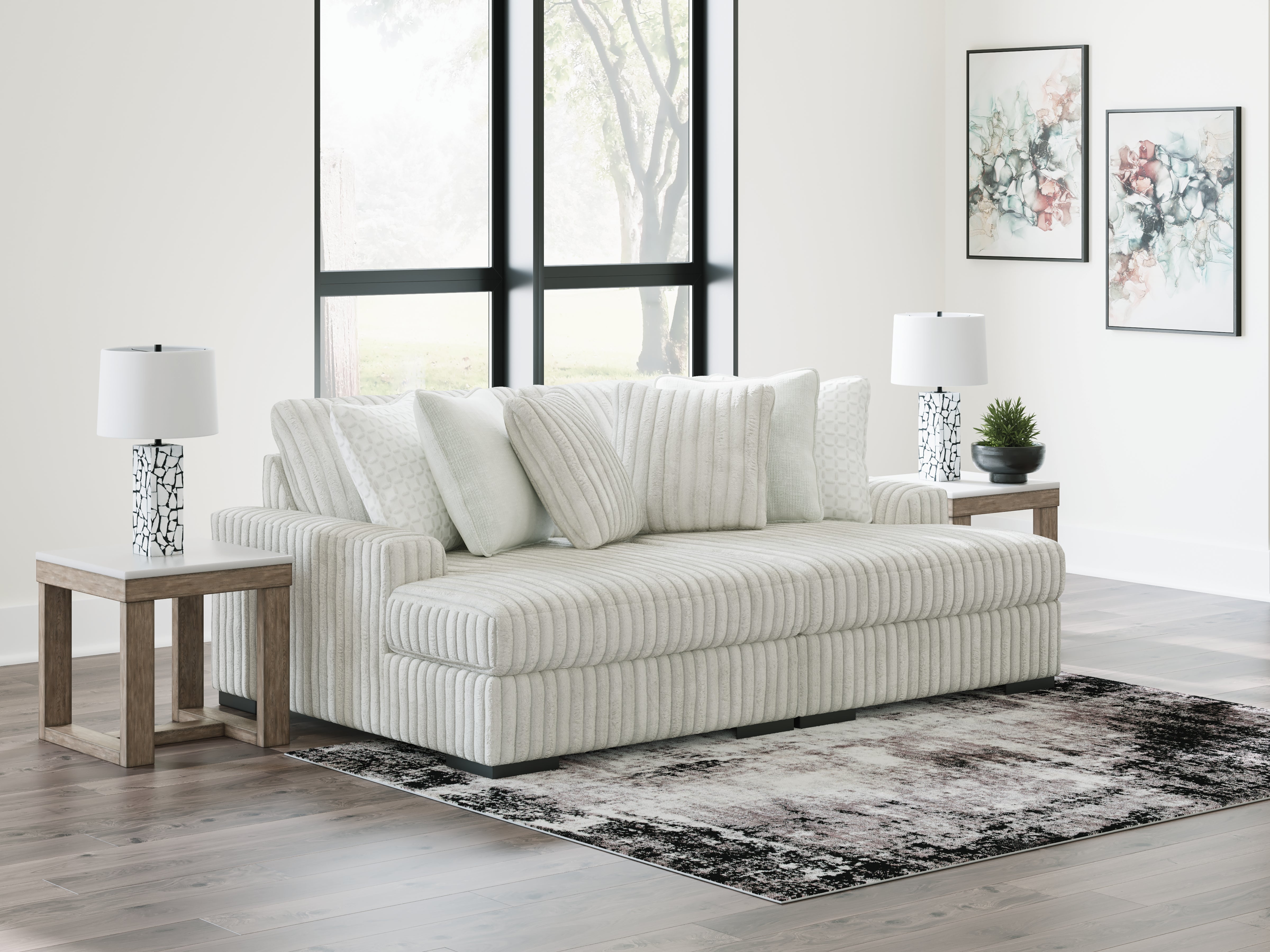Diamond Furniture - Ashley Furniture - Stupendous Sectional - RAF 2-Piece Sectional with Chaise / Alloy - 25903S6