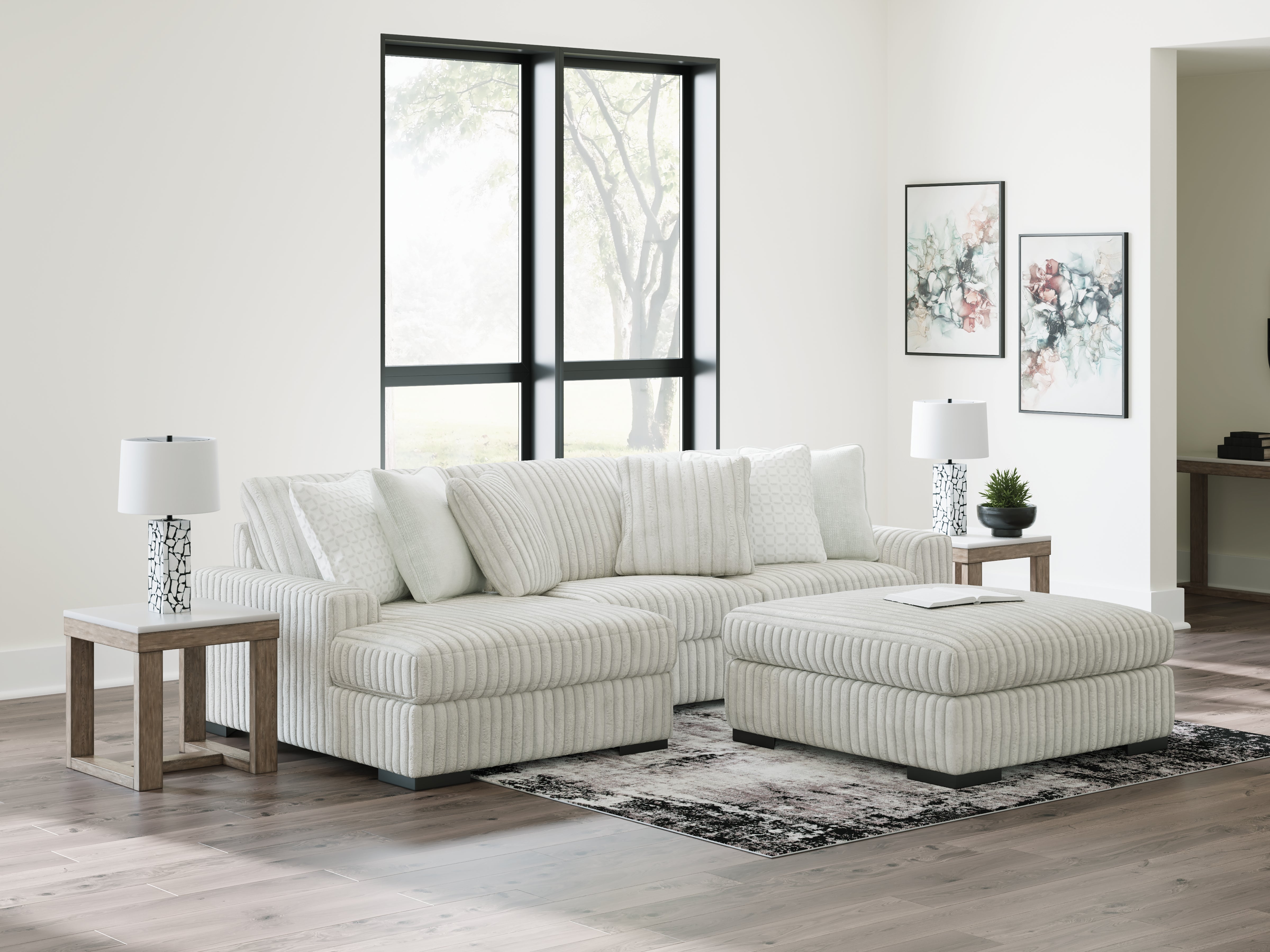 Diamond Furniture - Ashley Furniture - Stupendous Sectional - LAF 2-Piece Sectional with Chaise / Alloy - 25903S7