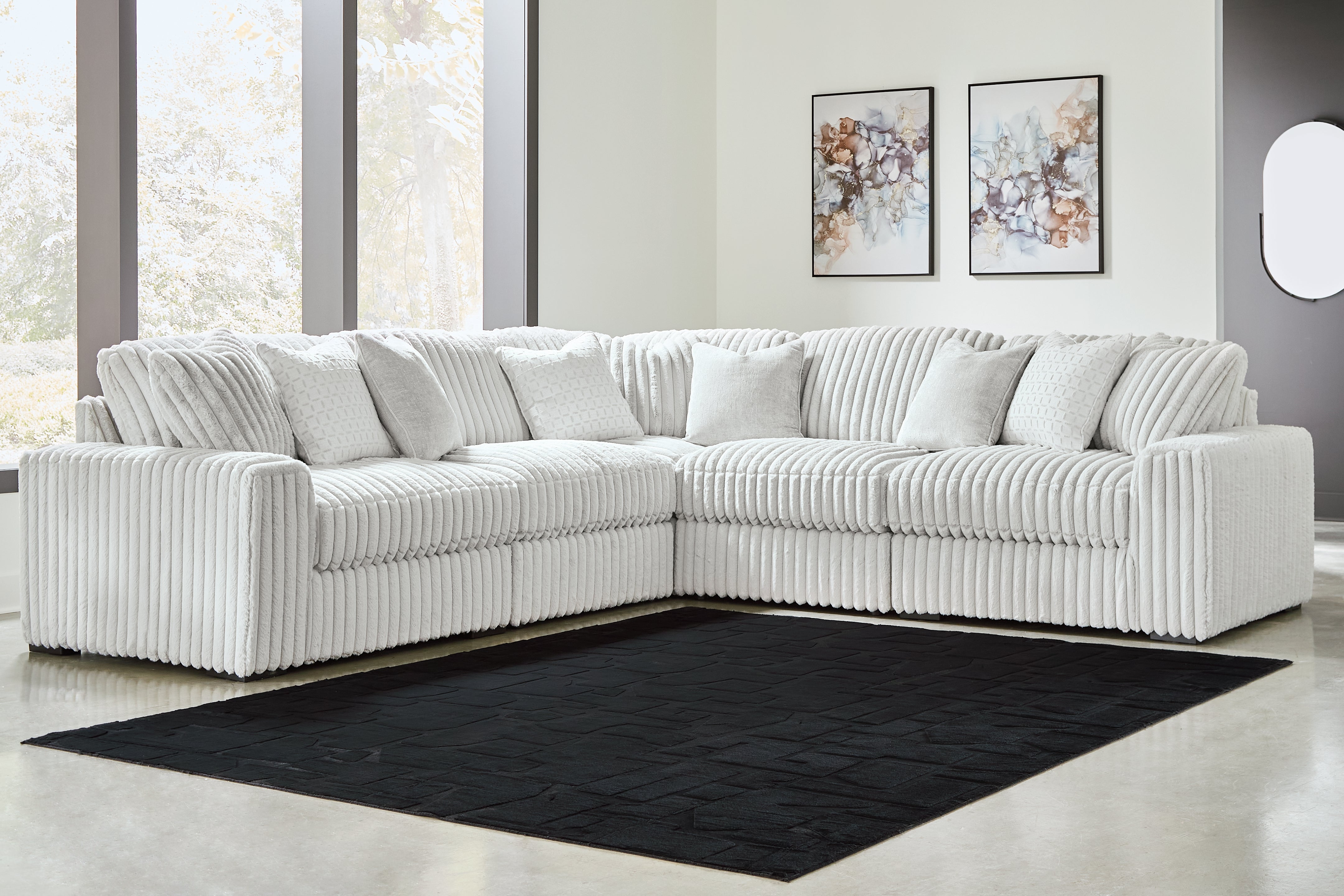 Diamond Furniture - Ashley Furniture - Stupendous 5-Piece Sectional - RAF 5-Piece Sectional / Alloy - 25903S24