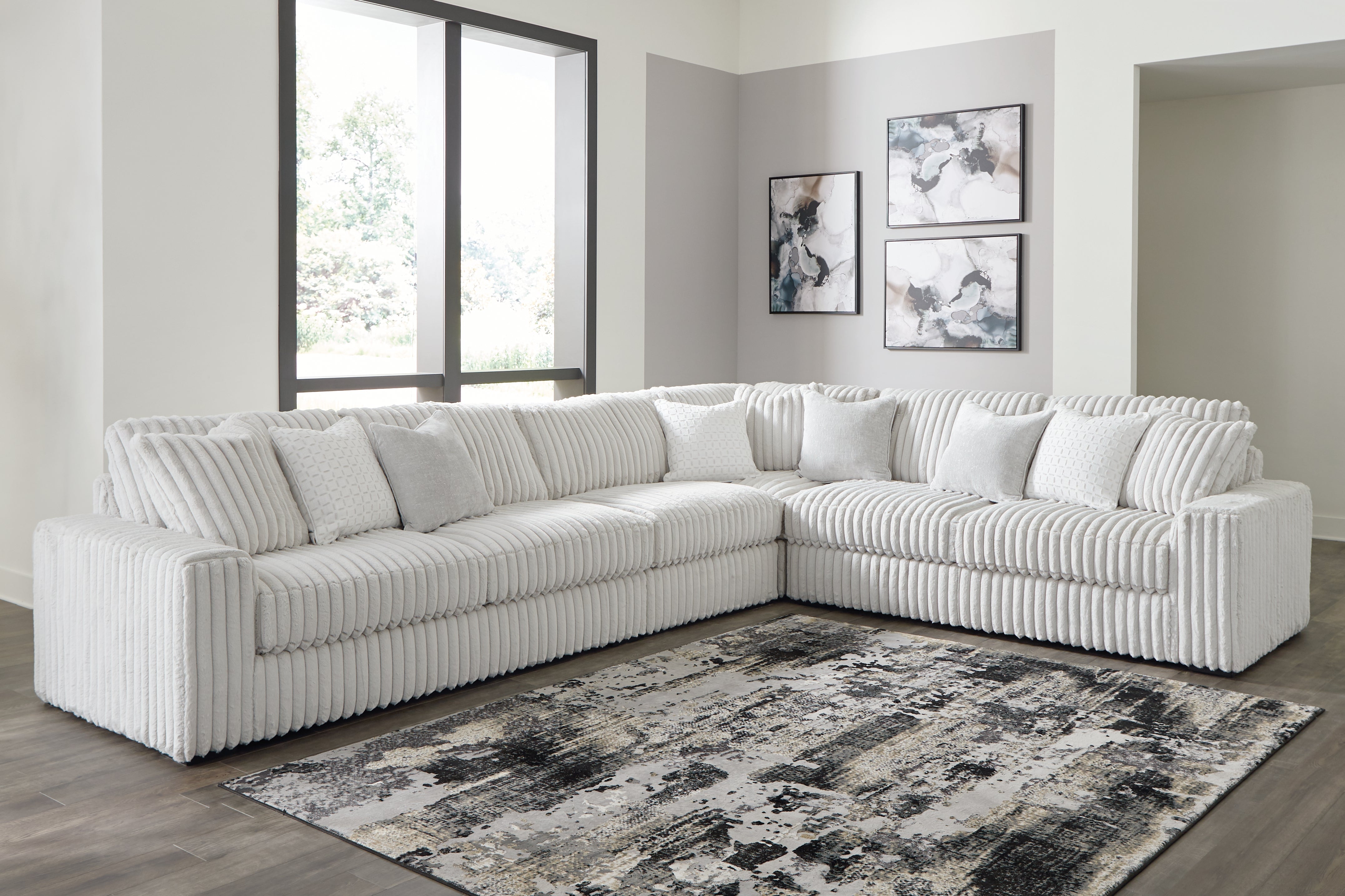 Diamond Furniture - Ashley Furniture - Stupendous Sectional - LAF 4-Piece Sectional / Alloy - 25903S2