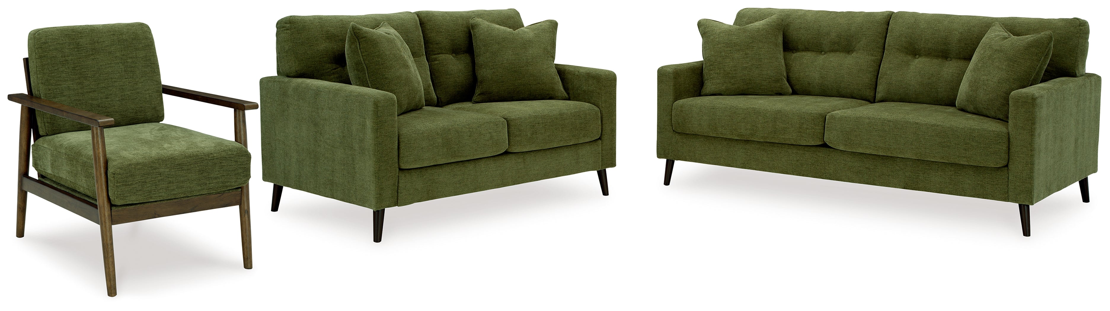 Diamond Furniture - Ashley Furniture - Bixler Sofa - Sofa, Loveseat and Chair / Olive - 26107U4