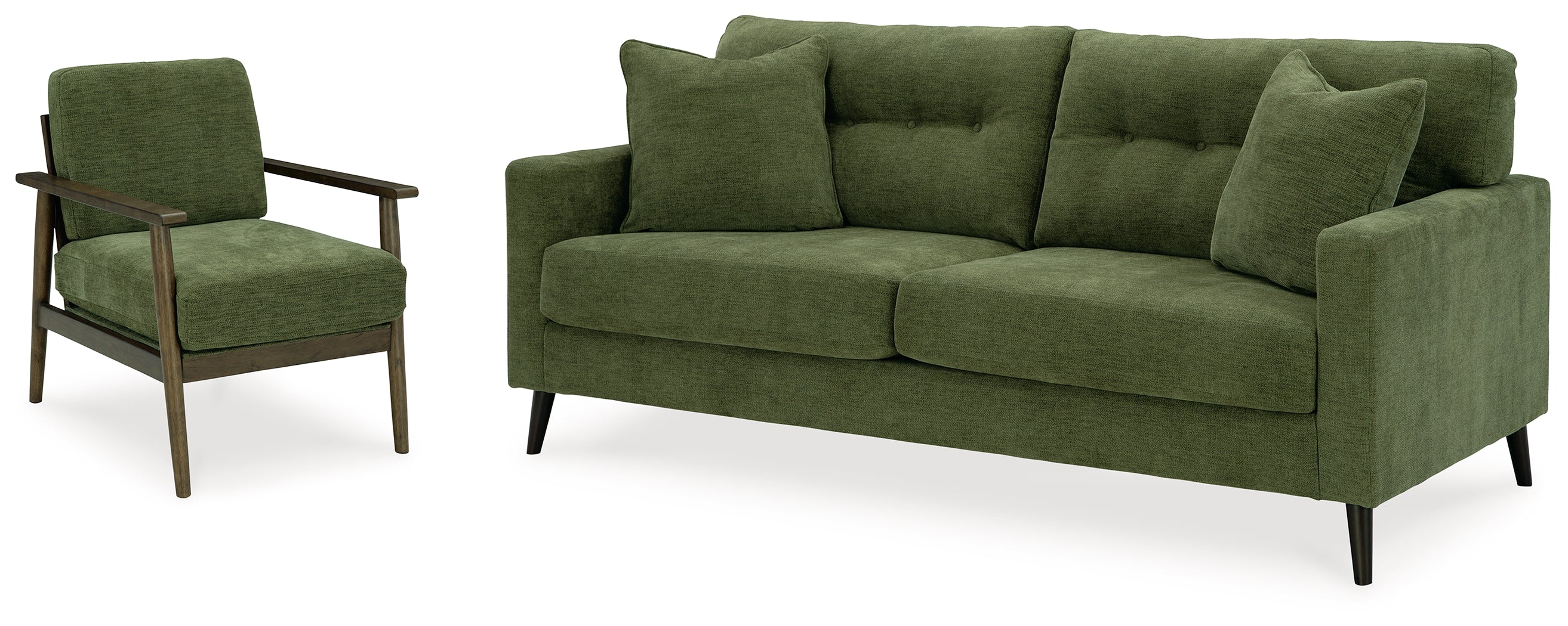 Diamond Furniture - Ashley Furniture - Bixler Sofa and Chair - Sofa and Chair / Olive - 26107U3
