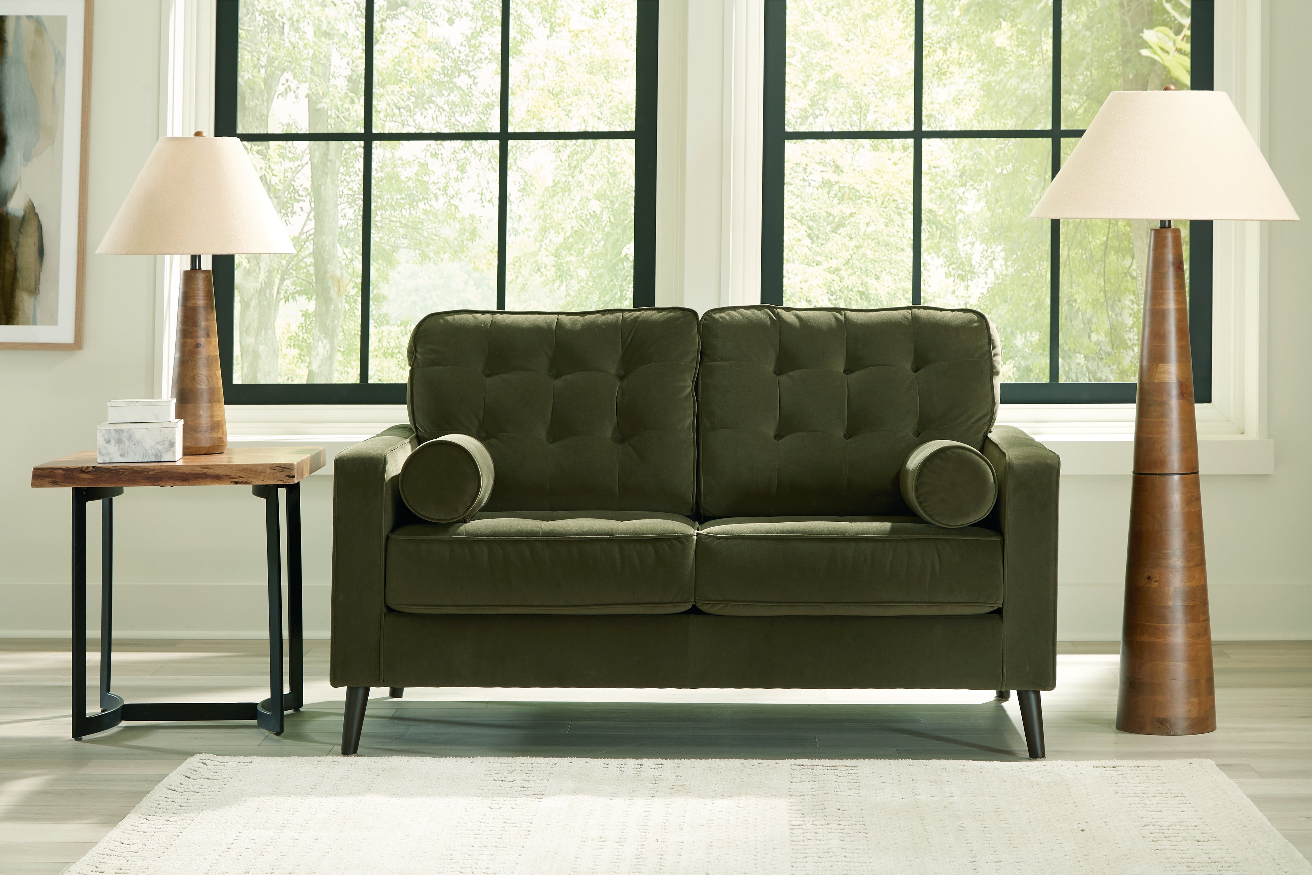 Diamond Furniture - Ashley Furniture - Reveon Lakes Living Room - Loveseat / Olive - 2640435
