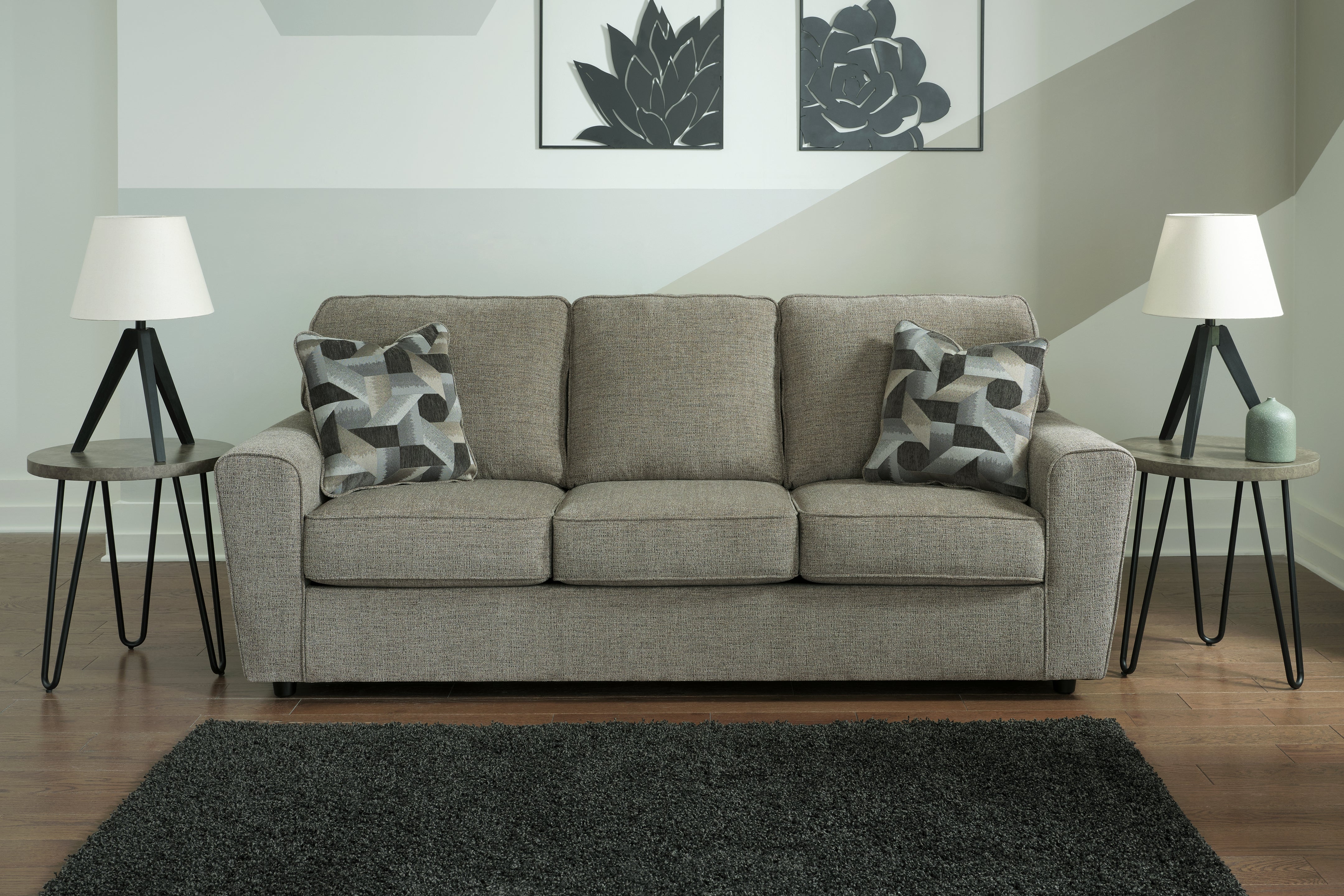 Diamond Furniture - Ashley Furniture - Cascilla Living Room - Sofa / Pewter - 2680538