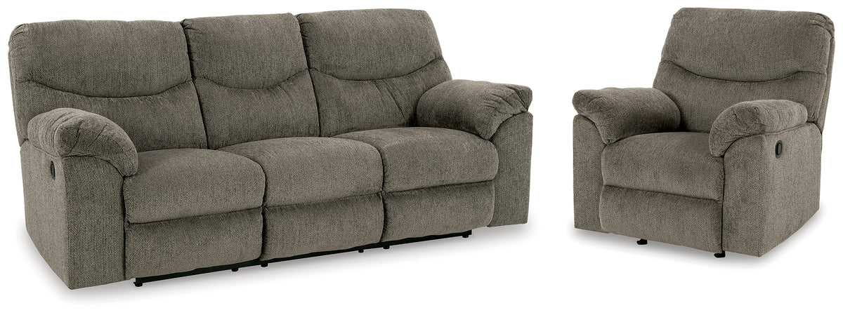 Diamond Furniture - Ashley Furniture - Alphons Reclining Sofa and Recliner - Reclining Sofa and Recliner - 28201U3