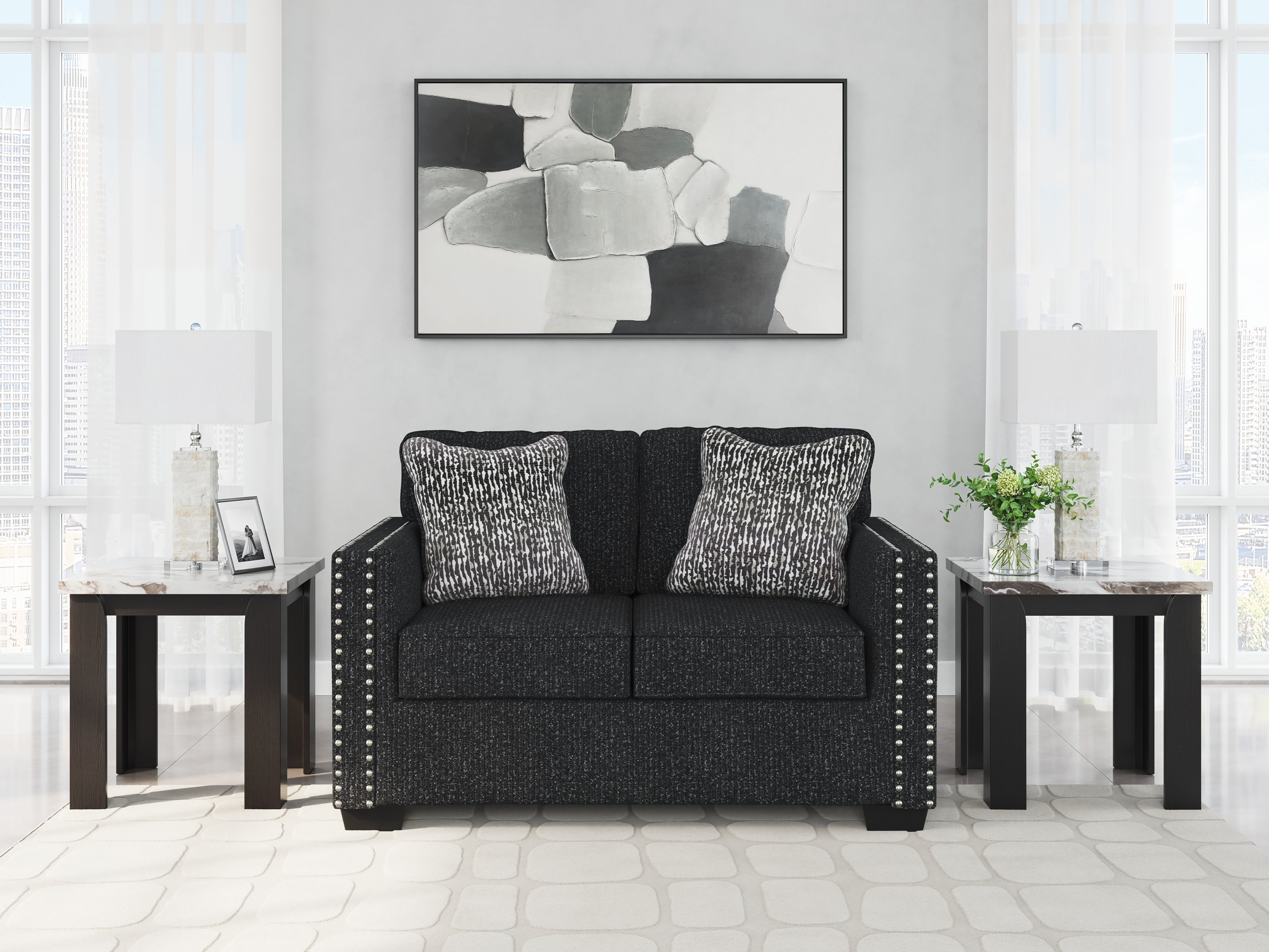 Diamond Furniture - Ashley Furniture - Jasmine Peaks Living Room - Loveseat / Coal - 2890435