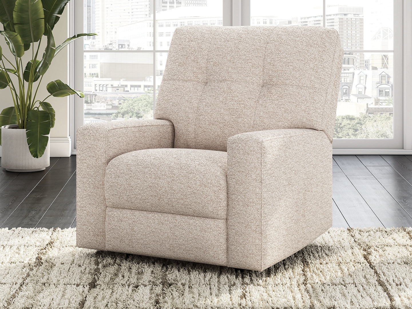 Diamond Furniture - Ashley Furniture - Larimer Living Room - Rocker Recliner / Stone - PC2920325