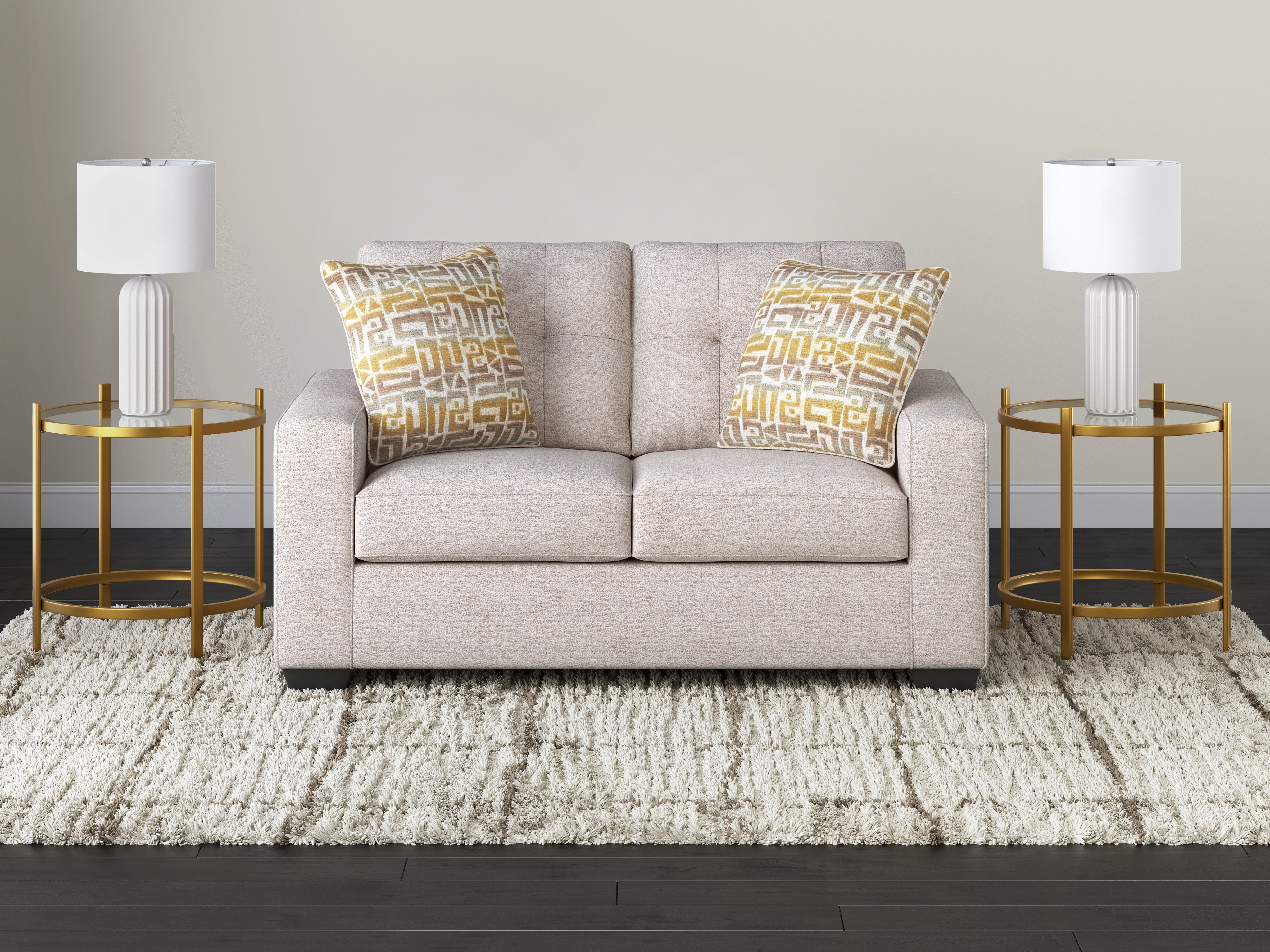 Diamond Furniture - Ashley Furniture - Larimer Living Room - Loveseat / Stone - PC2920335